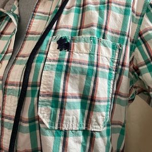 Jack & Jones plaid hooded short sleeve shirt.